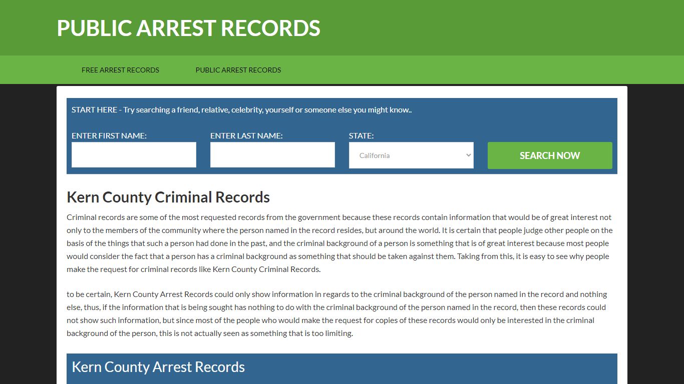 Kern County Criminal Records | Get Instant Reports On People